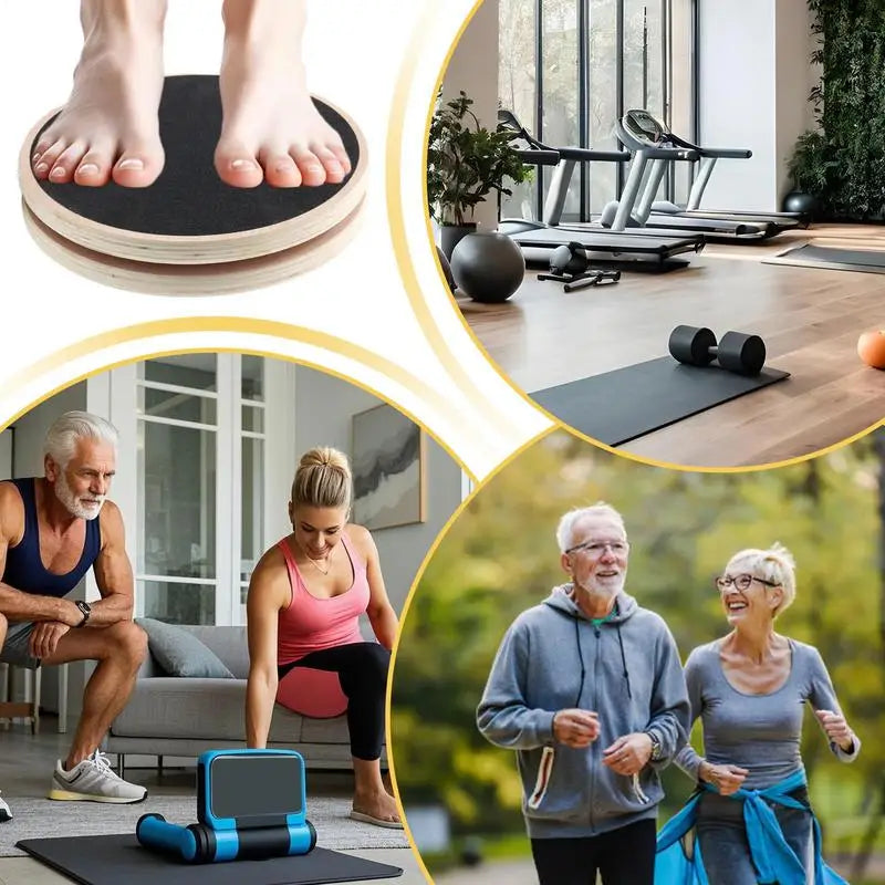 Waist Sculptor AB Disc Machine Wooden Disc Sculpture Twist With Handles Workout Training Board Body Trainer For Hips And Thighs