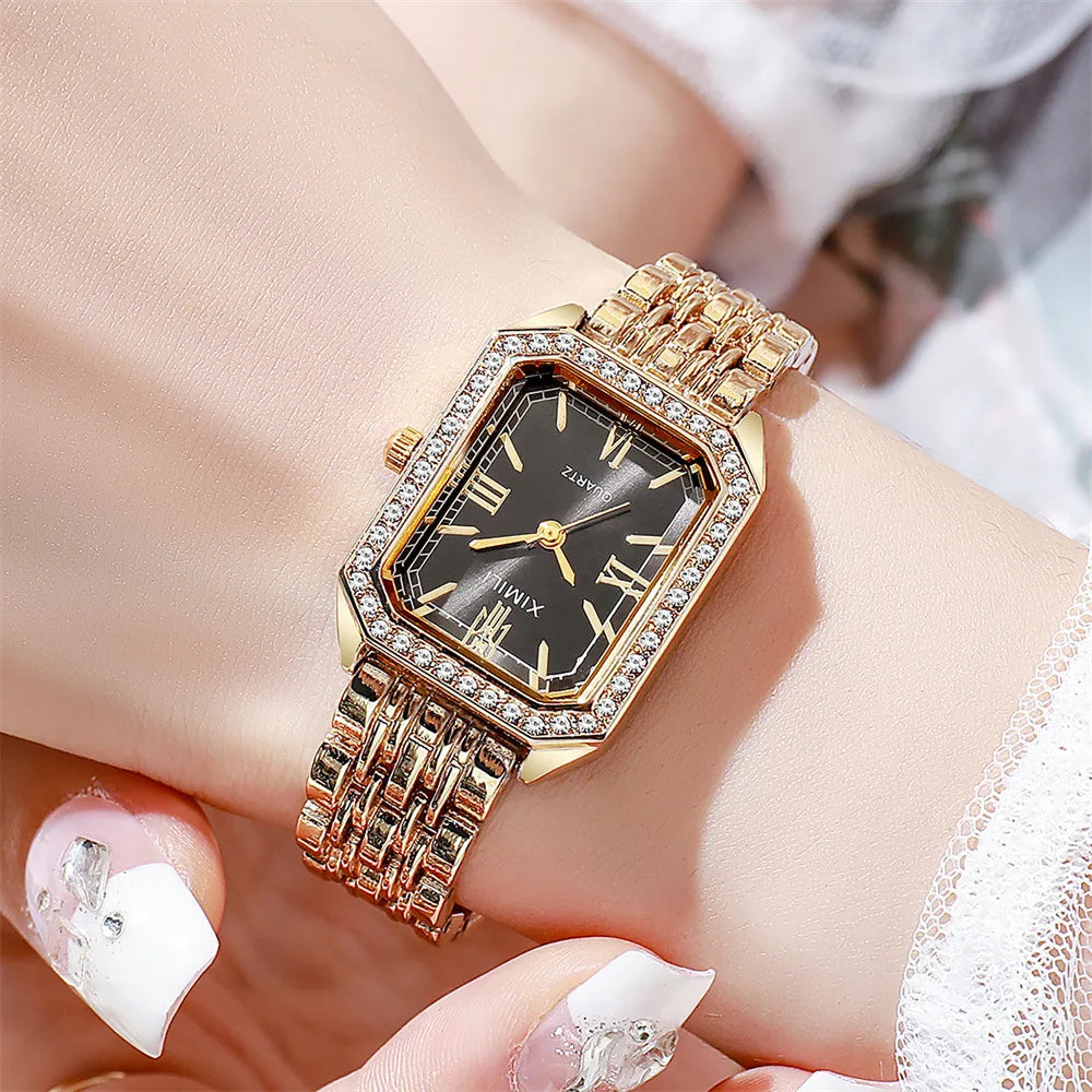 2025 Top Brand Watch Women Business Simple Diamond Gold Watches Casual Female Student Fashion Quartz Clock Wristwatches