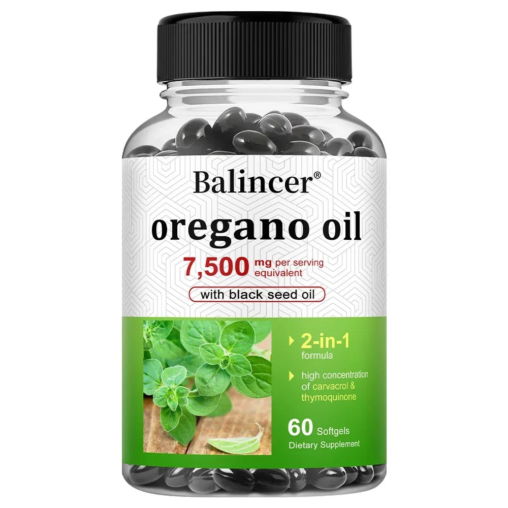 Balincer Oregano Oil Capsule 30/60/120 Softgels, Natural Immune Support Promotes Healthy Digestion&Gut Flora Dietary Supplement
