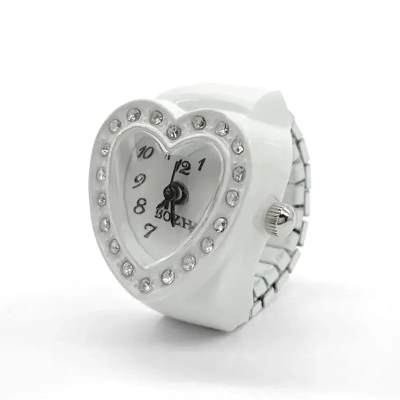 Luxury Ring Clock Elastic Stretchy Band Quartz Reloj Rings for Men Ladies Male Finger Heart Pocket Watch Hip-Hop Man New Jewelry