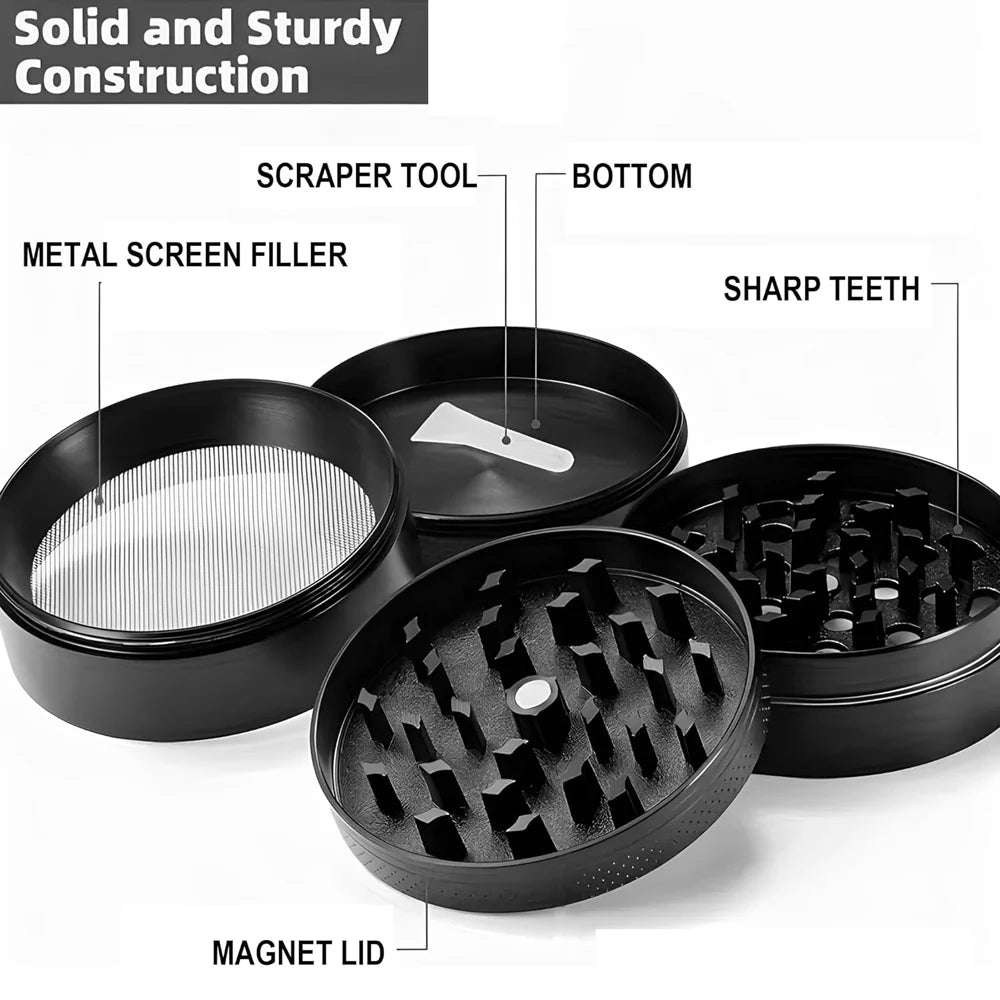 2.5" 63MM Dry Herb Grinder Metal 4-layer Tobacco Grinder Spice Miller Crusher Zinc Alloy Smoke Accessories