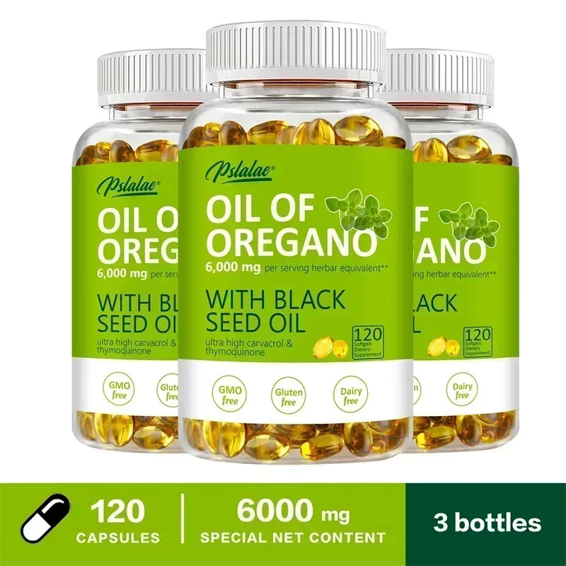 Oregano Oil Capsules - Promote Digestive Health, Intestinal Health, Blood Circulation, Immune System, Anti-oxidation