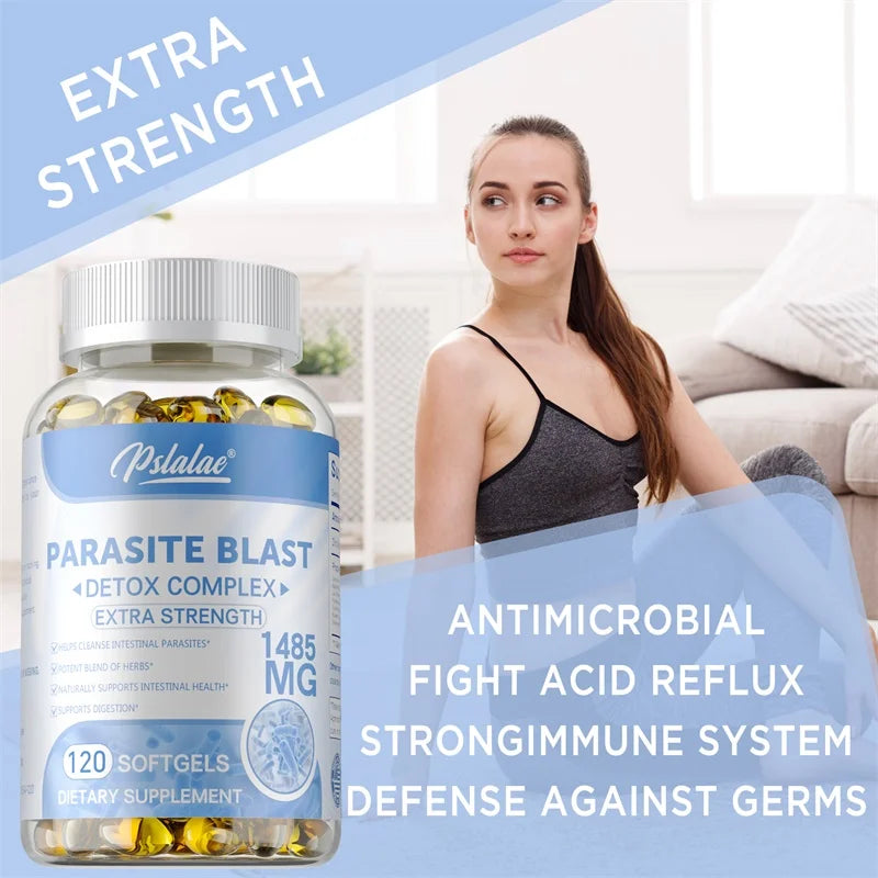 Parasite Blast - Removes All Body Parasites, Natural Gut Health, Cleans Colon Detox + Cleanse, Liver Immunity