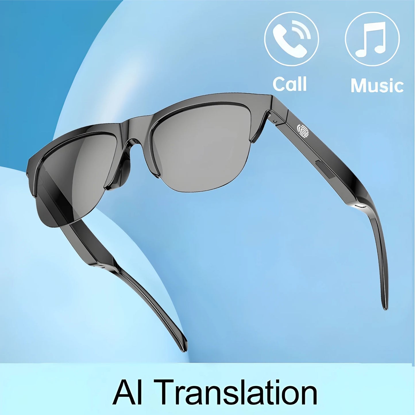 New Smart Bluetooth V5.3 Sunglasses Glasses Call Outdoor Sports Headphones HIFI Black Technology Anti-touch UV For Men And Women
