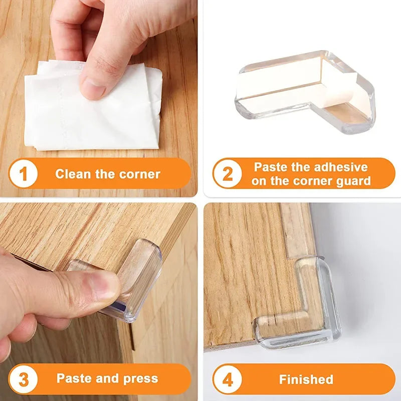 10pcs Baby Safety Silicone Protector Table Furnitur Kids Desk Corner Edge Protection Cover Children Soft Anticollision Guards