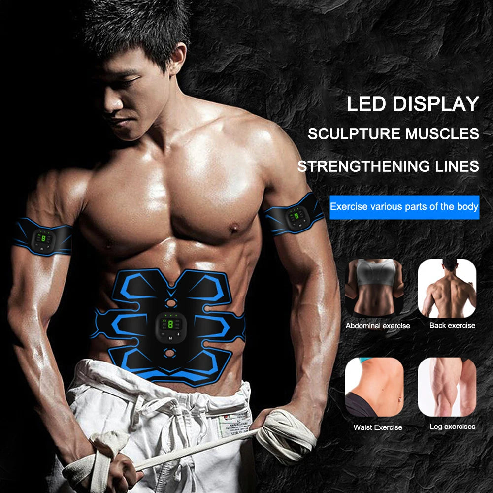 EMS Abdominal Training Device USB Rechargeable Weight Loss Fitness Vibration Belt Ab Workout Equipment Machine for Men and Women
