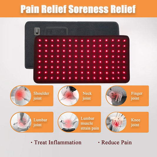 NEW 120 LEDs Red Light Belt 660nm&850nm Infrared Light Therapy Pad for Body Fatigue Deep Therapy for Back Knee Hands Feet Relief