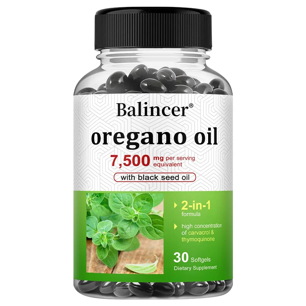 Balincer Oregano Oil Capsule 30/60/120 Softgels, Natural Immune Support Promotes Healthy Digestion&Gut Flora Dietary Supplement