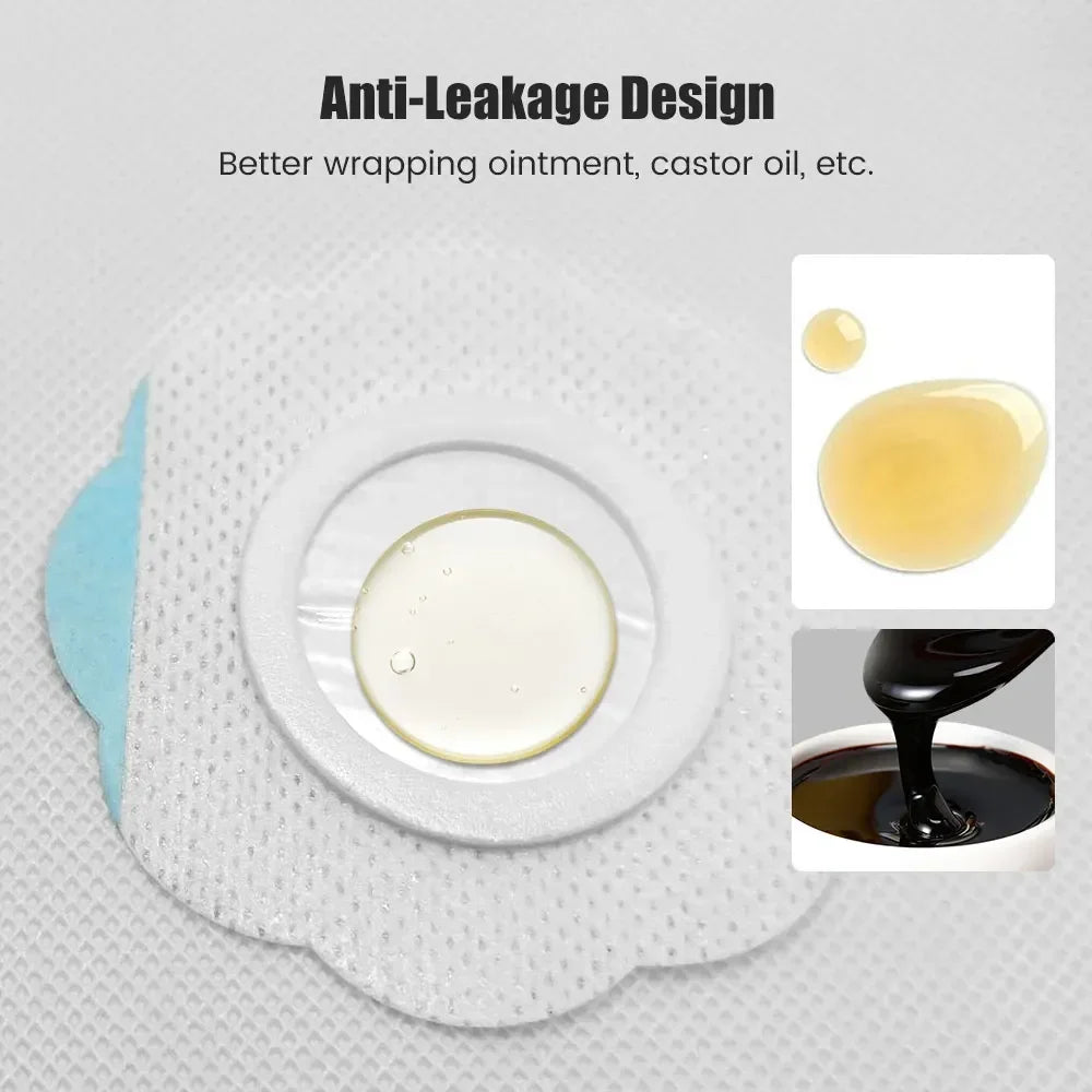 Disposable Castor Oil Belly Button Patch Self-Adhesive Navel Bandage Disposable Spunlace Cloth Castor Oil Patches Belly Sticker