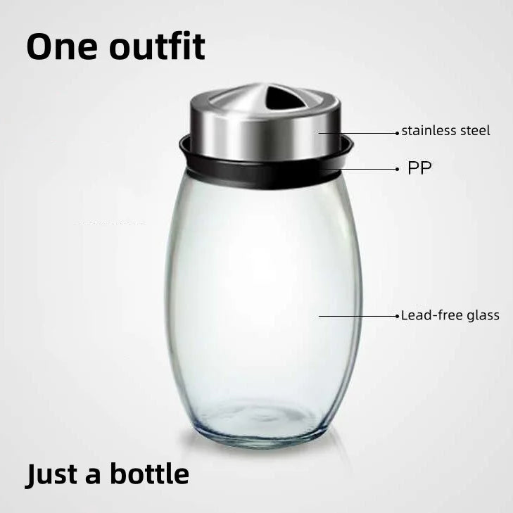 7pcs Spice Jar Set Rack Glass Organizer Rotating Glass Seasoning Sugar Pepper Bottles Salt Shakers Holder Kitchen Storage Rack