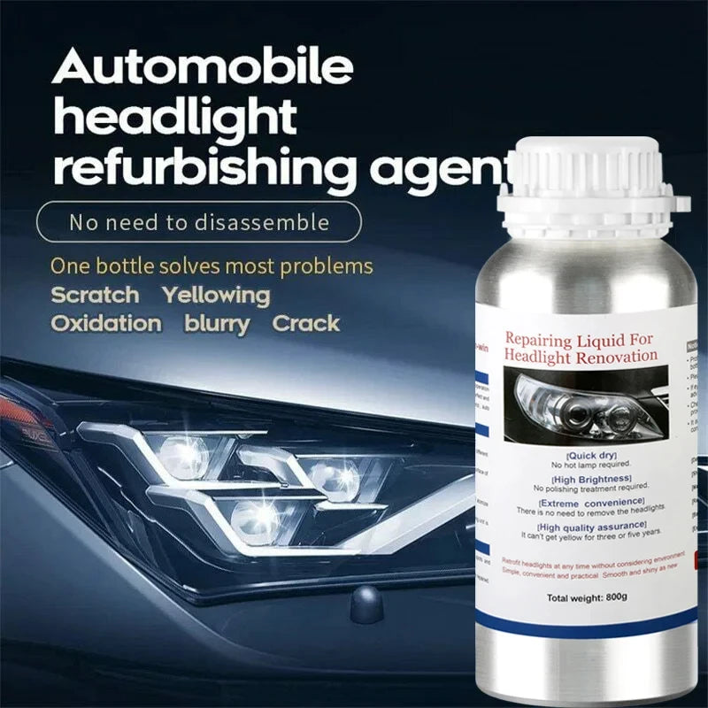 Car Headlight Polishing Liquid Polymer Car Headlamp Renovation Restoration Cleaning Agent 800G/200ml/100ml Auto Repair Products