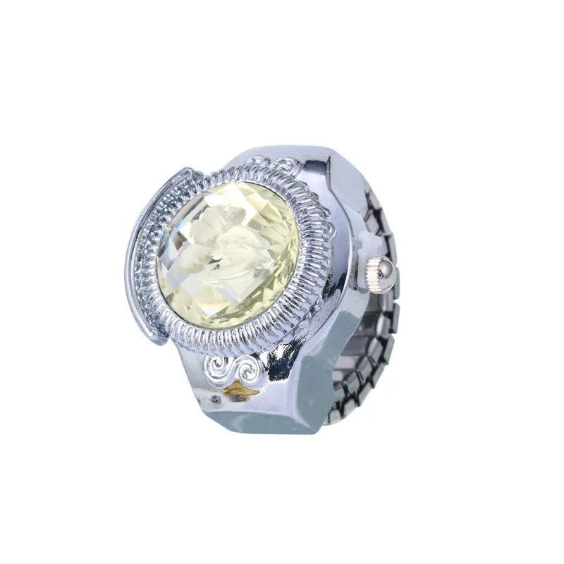 Luxury Ring Clock Elastic Stretchy Quartz Watches Rings for Men Ladies Man Male Finger Hour Functional Vintage Pocket Jewelry