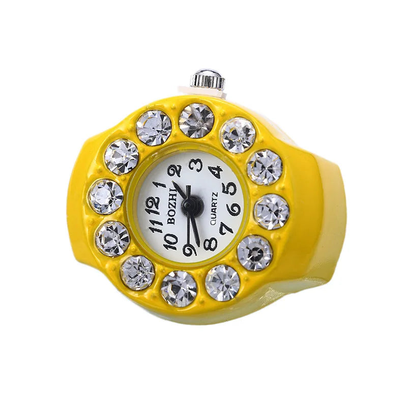 Luxury Ring Clock Elastic Stretchy Quartz Watches Rings for Men Ladies Man Male Finger Hour Functional Vintage Pocket Jewelry