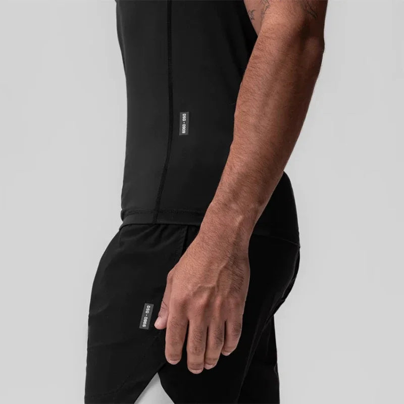 Men's Summer Compression Tank Top Gym Fitness Clothing Quick Dry Sleeveless Shirt Singlets Running Workout Tights Casual Vest