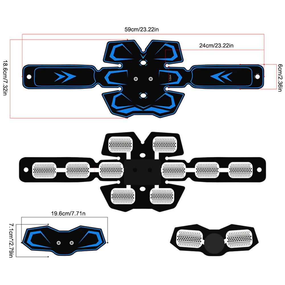 EMS Abdominal Training Device USB Rechargeable Weight Loss Fitness Vibration Belt Ab Workout Equipment Machine for Men and Women