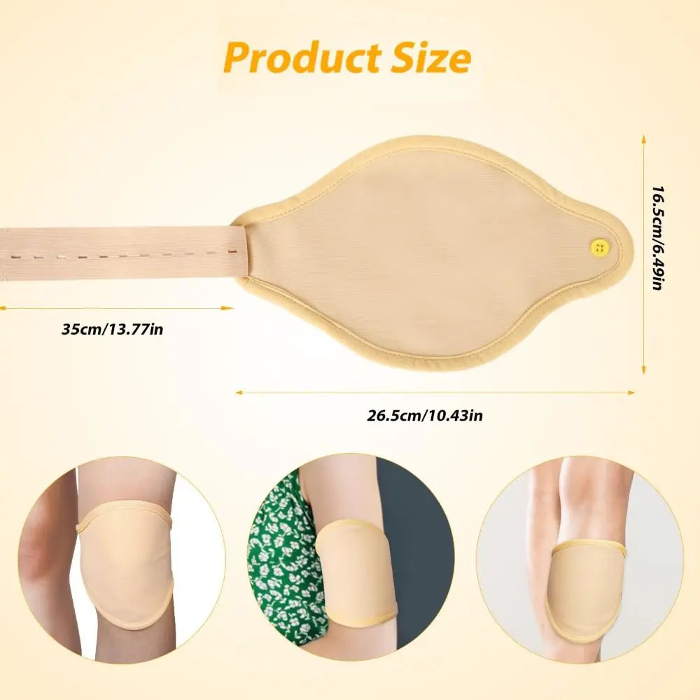 Reusable Castor Oil Pack Wrap Adjustable Elastic Strap Castor Oil Compress Pads Organic Cotton Half Wrap Style Knee Bag