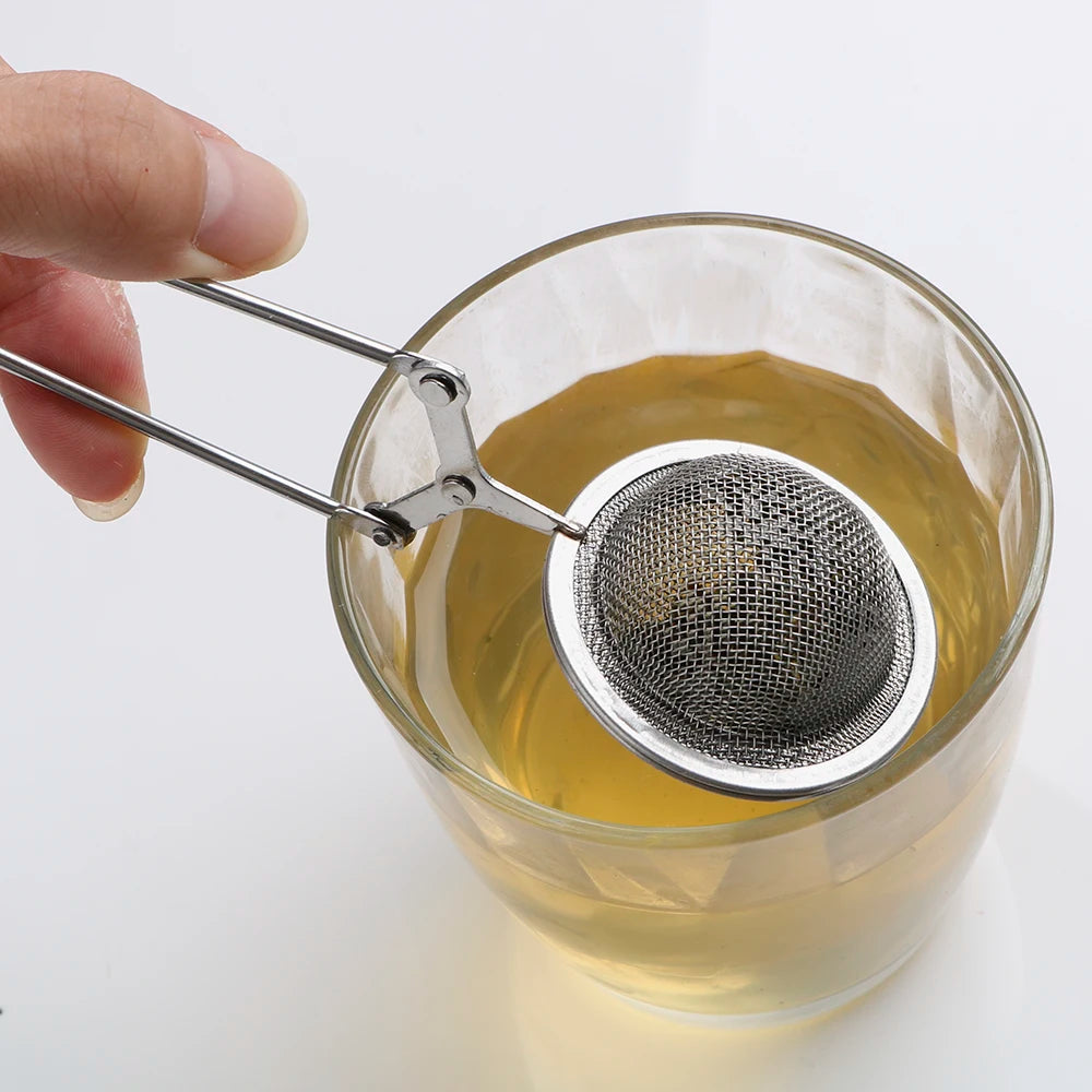 Tea Infuser Handle Tea Ball Sphere Mesh Tea Strainer Coffee Herb Spice Filter Diffuser Kitchen Gadget Stainless Steel