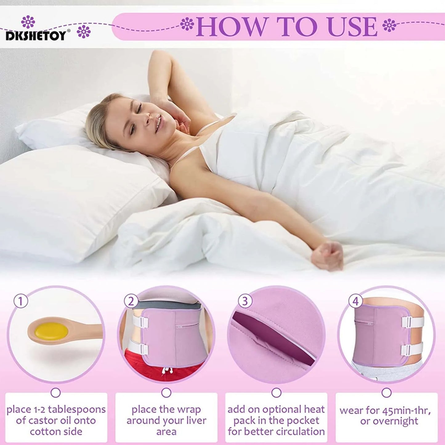 Waist Neck Castor Oil Pack Neck Waist Oil Pack Set compression Kit Health Practical Waist Neck Wrap  Liver Abdomen Muscles