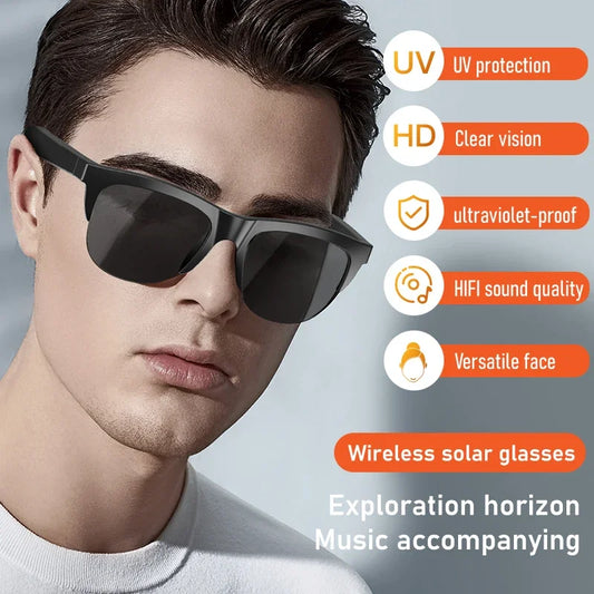 New Smart Bluetooth V5.3 Sunglasses Glasses Call Outdoor Sports Headphones HIFI Black Technology Anti-touch UV For Men And Women