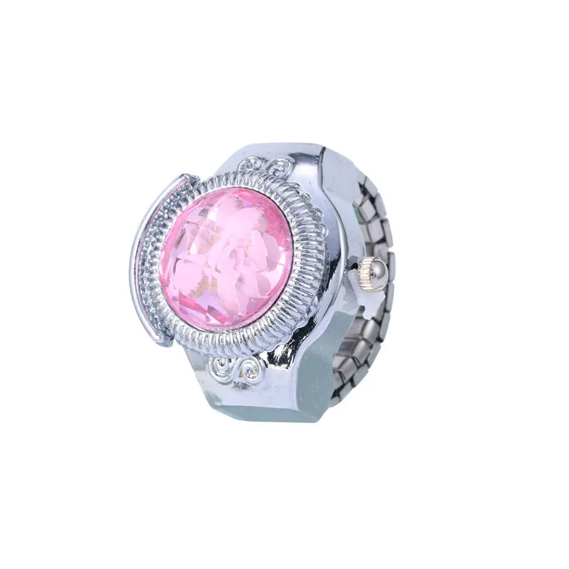 Luxury Ring Clock Elastic Stretchy Quartz Watches Rings for Men Ladies Man Male Finger Hour Functional Vintage Pocket Jewelry