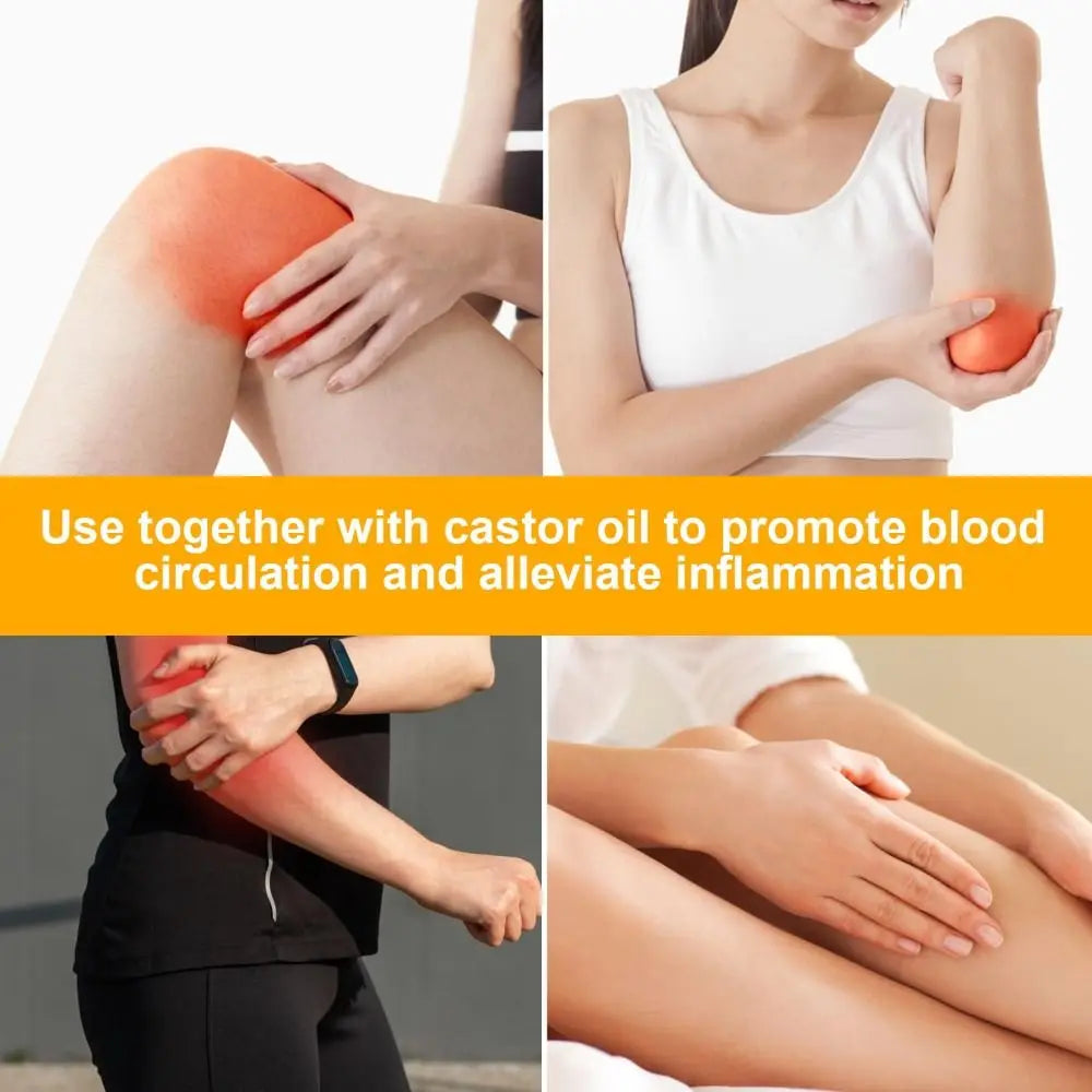 Reusable Castor Oil Pack Wrap Adjustable Elastic Strap Castor Oil Compress Pads Organic Cotton Half Wrap Style Knee Bag