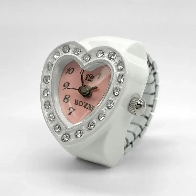 Luxury Ring Clock Elastic Stretchy Band Quartz Reloj Rings for Men Ladies Male Finger Heart Pocket Watch Hip-Hop Man New Jewelry