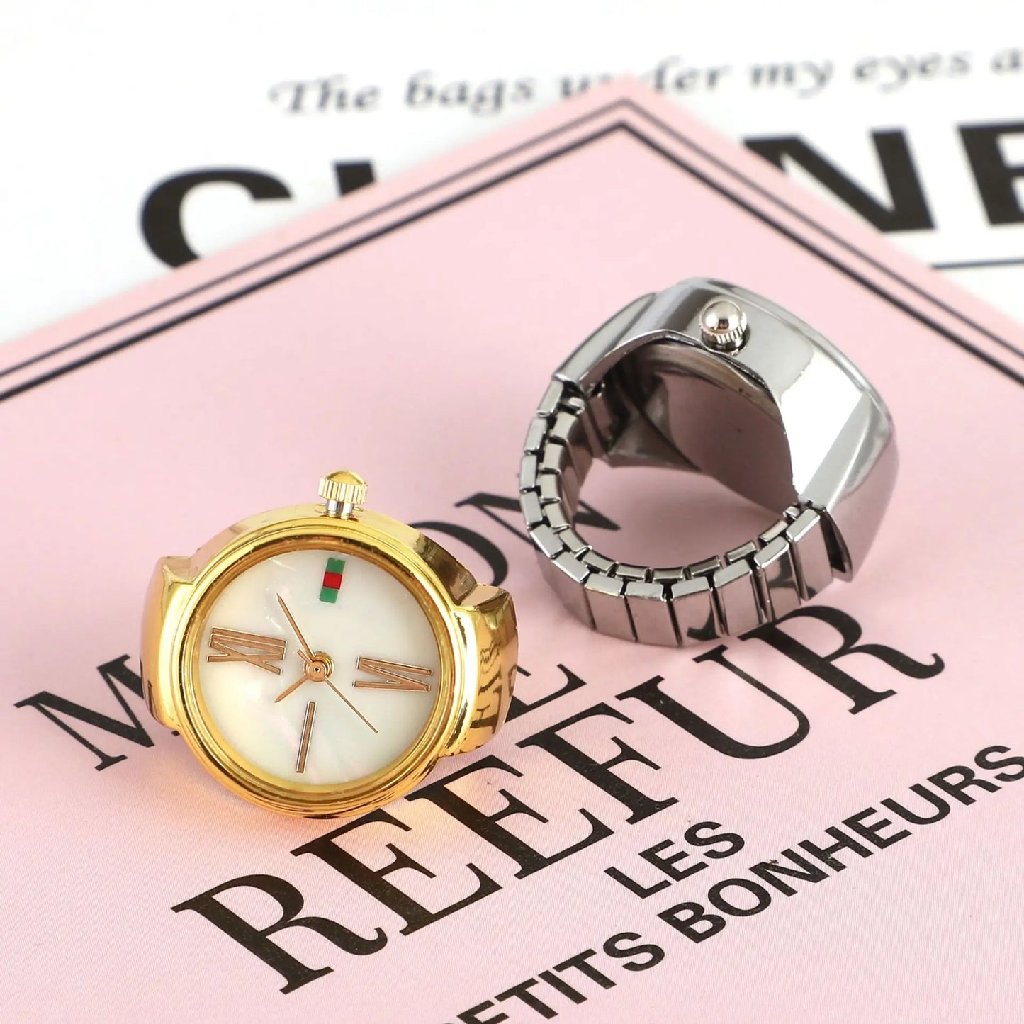 Luxury Ring Clock Elastic Stretchy Quartz Watches Rings for Men Ladies Man Male Finger Hour Functional Vintage Pocket Jewelry