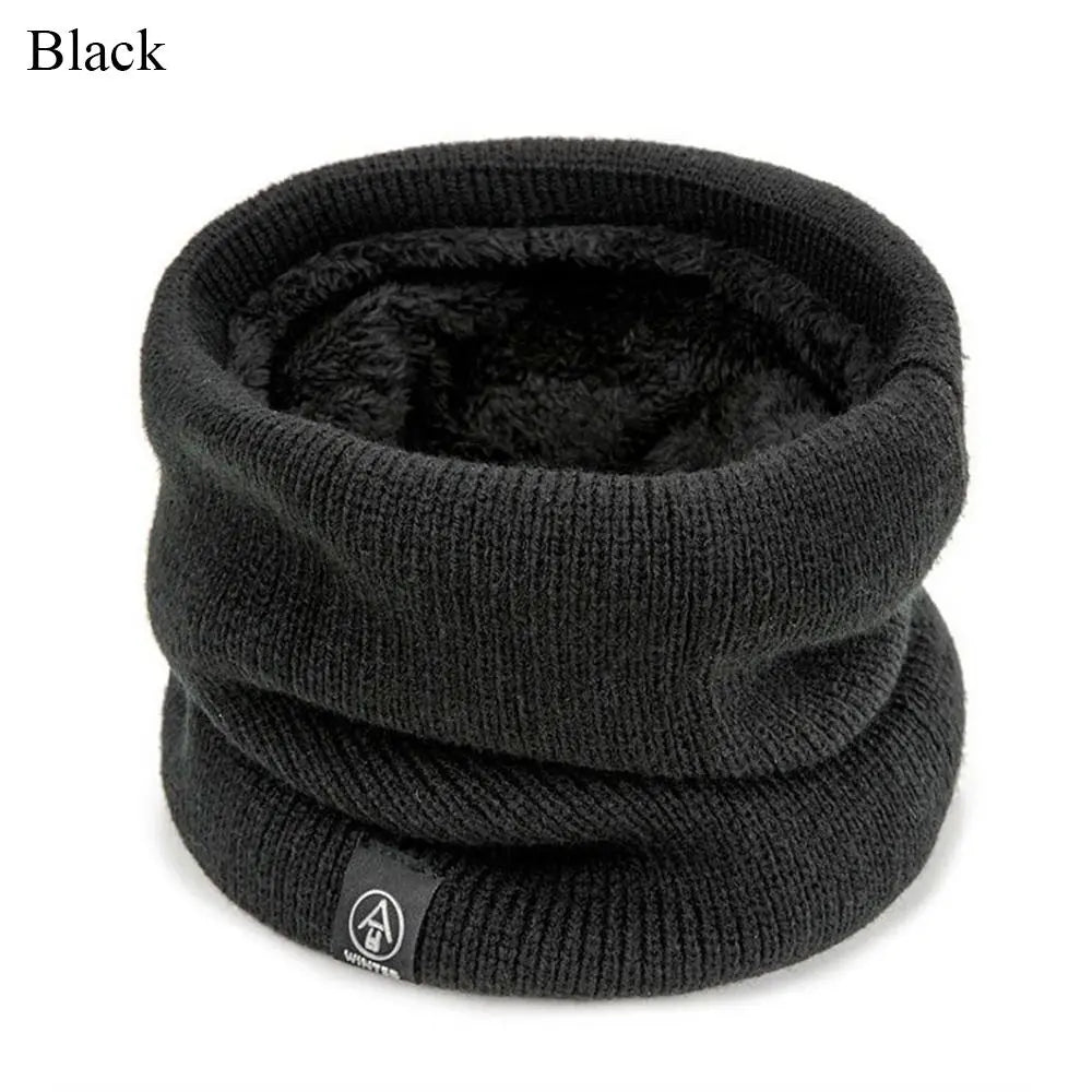 Warm Knitted Scarf Thickened Plush Windproof Winter Neck Gaiter Cold Weather Outdoor Sport Ski Running Men Women Tube Scarf