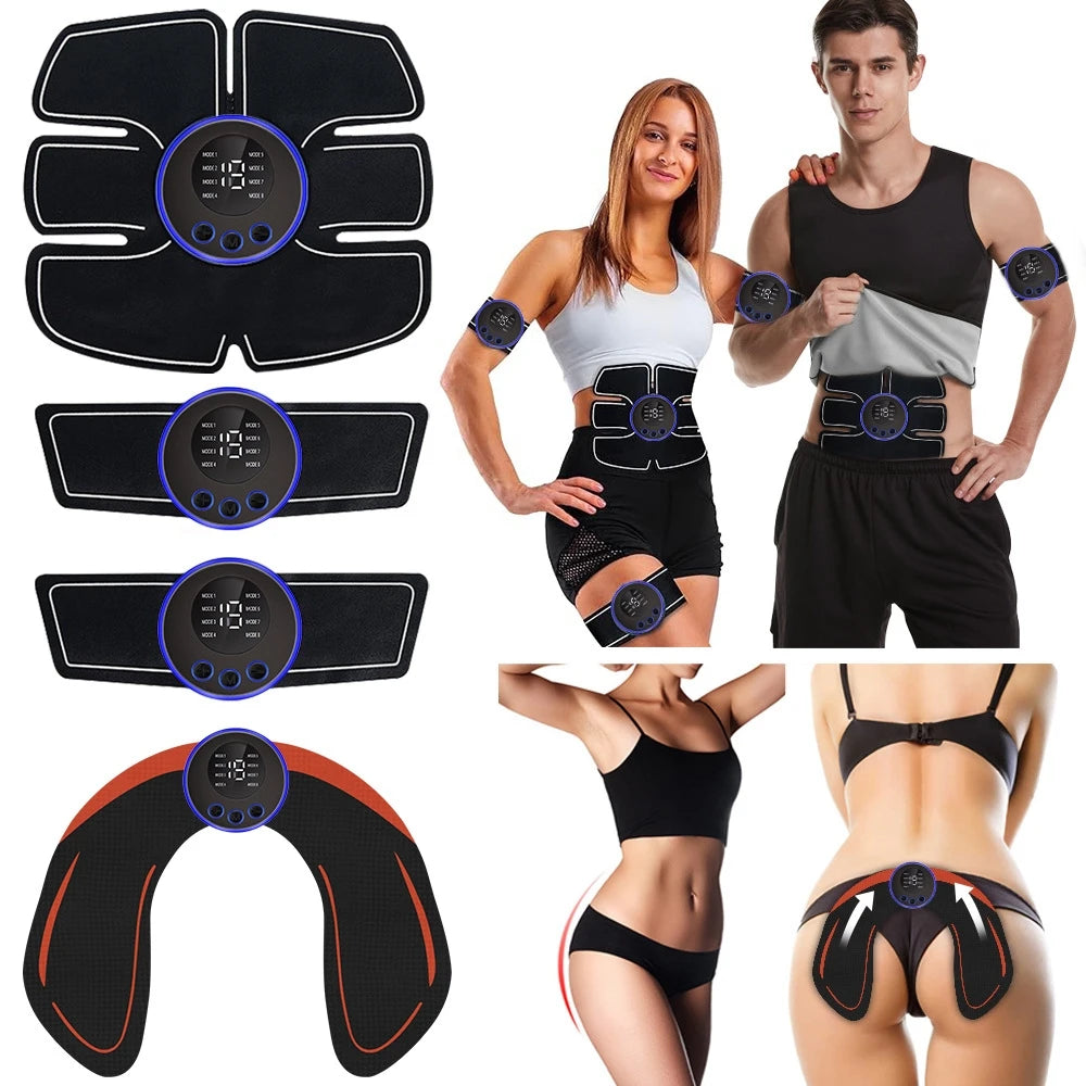 EMS Ab Belt, Electronic Muscle Stimulator for Abs Toner, Home Gym Fitness Equipment for Body Workout for Men and Women