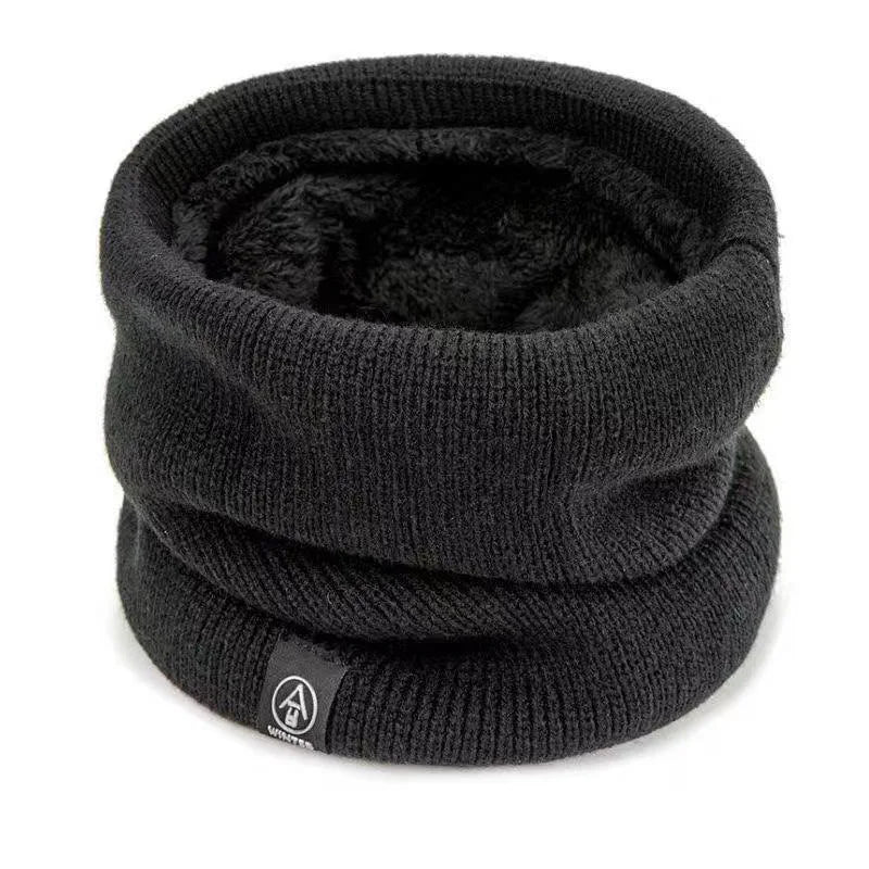 Warm Knitted Scarf Thickened Plush Windproof Winter Neck Gaiter Cold Weather Outdoor Sport Ski Running Men Women Tube Scarf