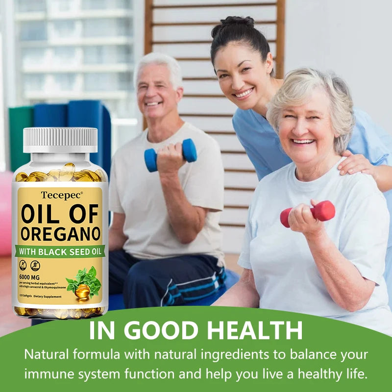 Oil of Oregano with Black Seed Oil, 30/60/120 Capsules– 20:1 Extract - Antioxidant Immune Health Support, Non-GMO Supplement