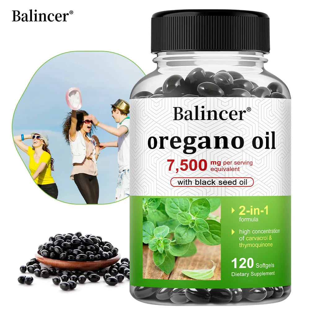 Balincer Oregano Oil Capsule 30/60/120 Softgels, Natural Immune Support Promotes Healthy Digestion&Gut Flora Dietary Supplement