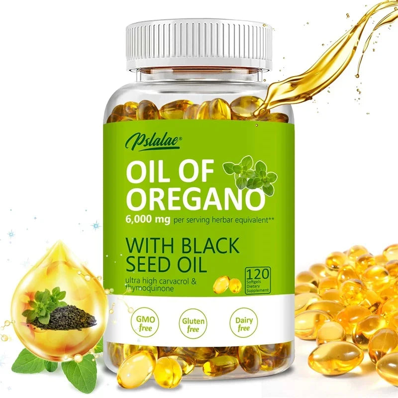 Oregano Oil Capsules - Promote Digestive Health, Intestinal Health, Blood Circulation, Immune System, Anti-oxidation