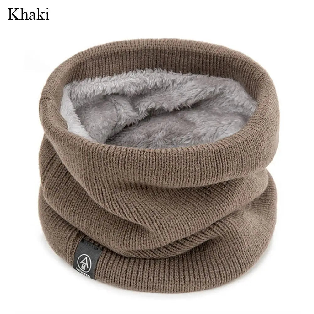 Warm Knitted Scarf Thickened Plush Windproof Winter Neck Gaiter Cold Weather Outdoor Sport Ski Running Men Women Tube Scarf