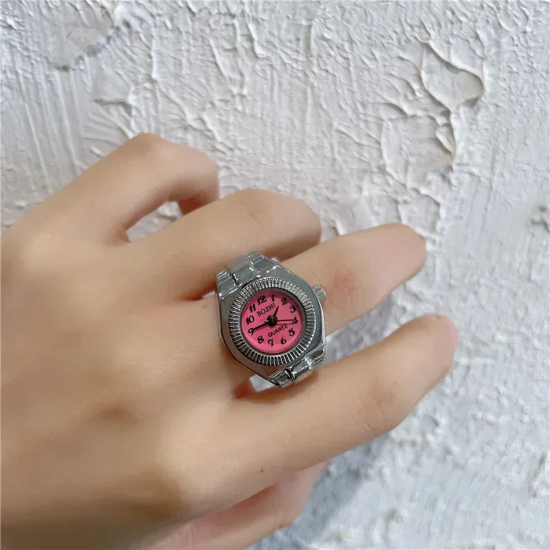 Luxury Ring Clock Elastic Stretchy Band Quartz Reloj Rings for Men Ladies Male Finger Heart Pocket Watch Hip-Hop Man New Jewelry