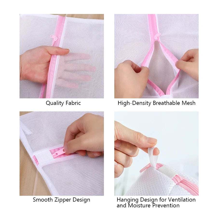 3Pcs/Set Bra Underwear Products Zippered Mesh Laundry Bags Baskets Household Cleaning Tools Accessories Laundry Care