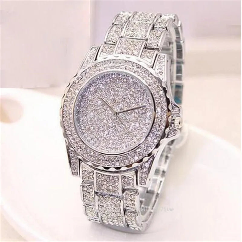 Women's Watches Fashion Bling Casual Ladies Clock Female Quartz Gold Watch Crystal Diamond For Woman montre femme zegarek damski