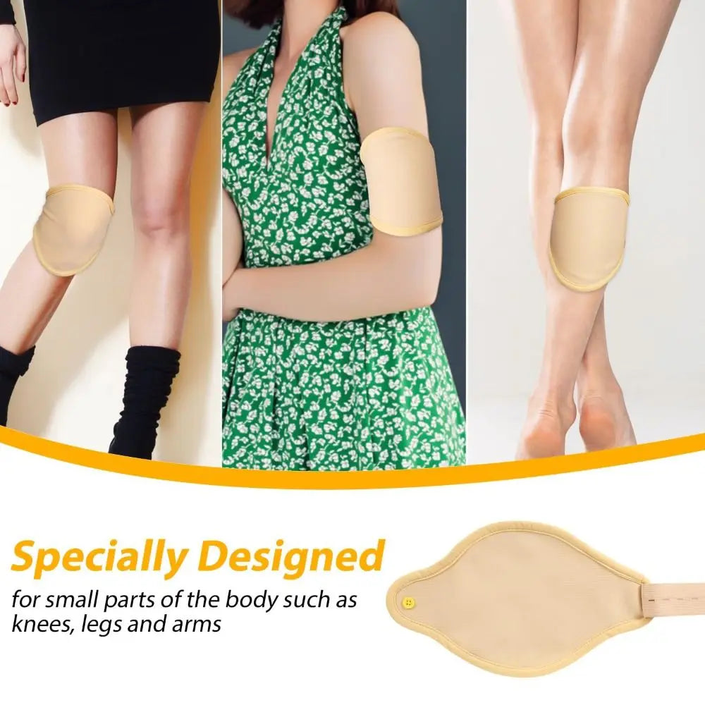 Reusable Castor Oil Pack Wrap Adjustable Elastic Strap Castor Oil Compress Pads Organic Cotton Half Wrap Style Knee Bag