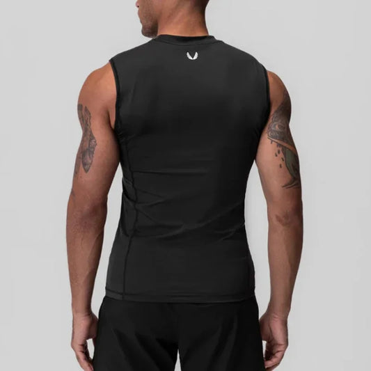 Men's Summer Compression Tank Top Gym Fitness Clothing Quick Dry Sleeveless Shirt Singlets Running Workout Tights Casual Vest