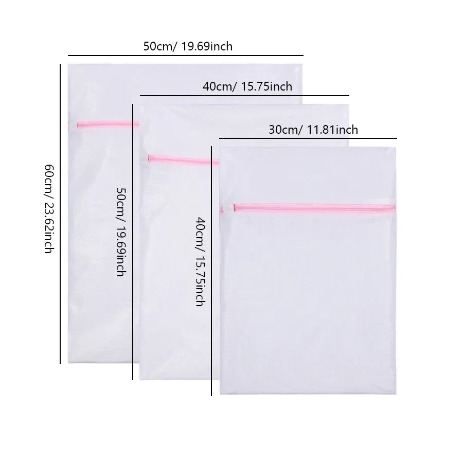 3Pcs/Set Bra Underwear Products Zippered Mesh Laundry Bags Baskets Household Cleaning Tools Accessories Laundry Care