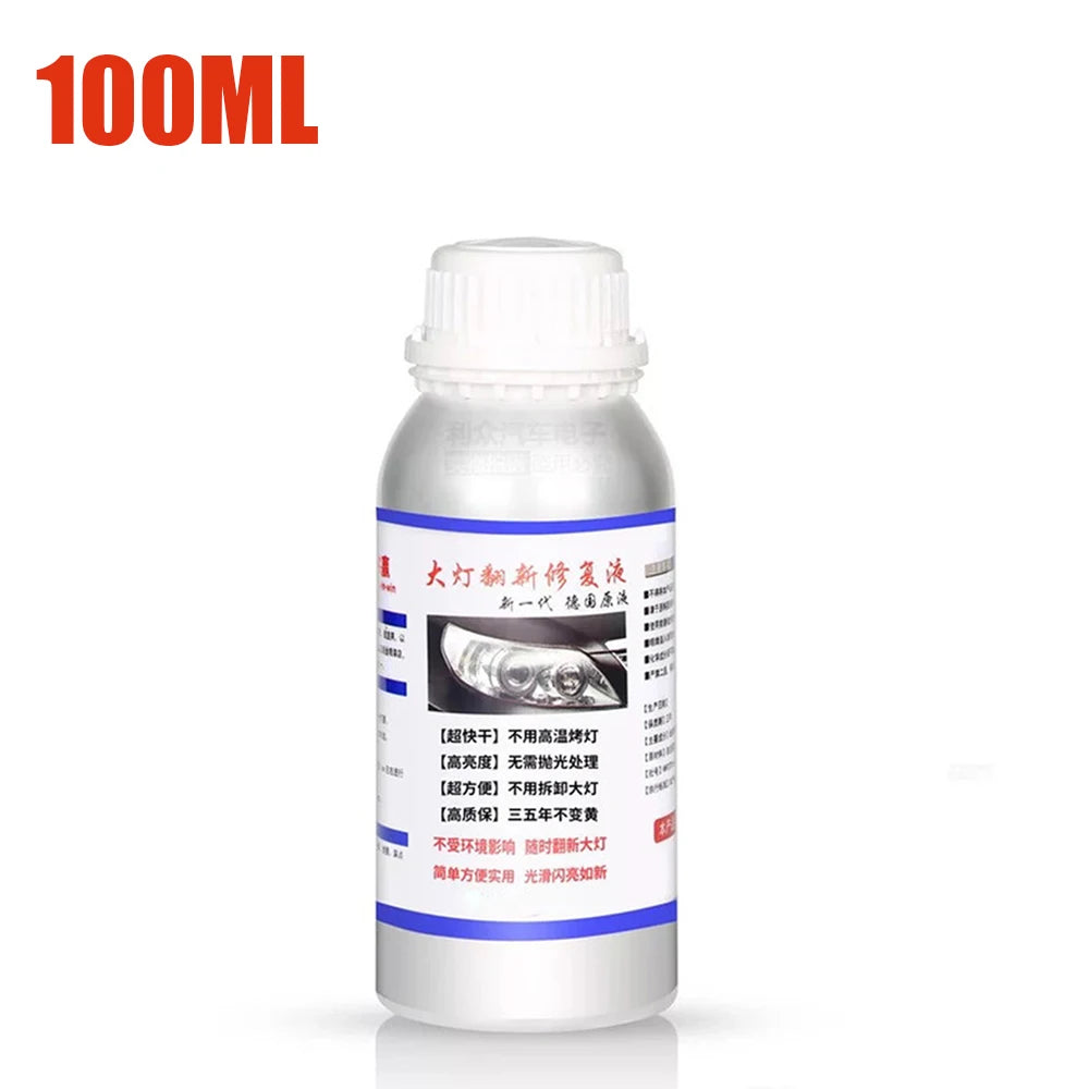 Car Headlight Polishing Liquid Polymer Car Headlamp Renovation Restoration Cleaning Agent 800G/200ml/100ml Auto Repair Products