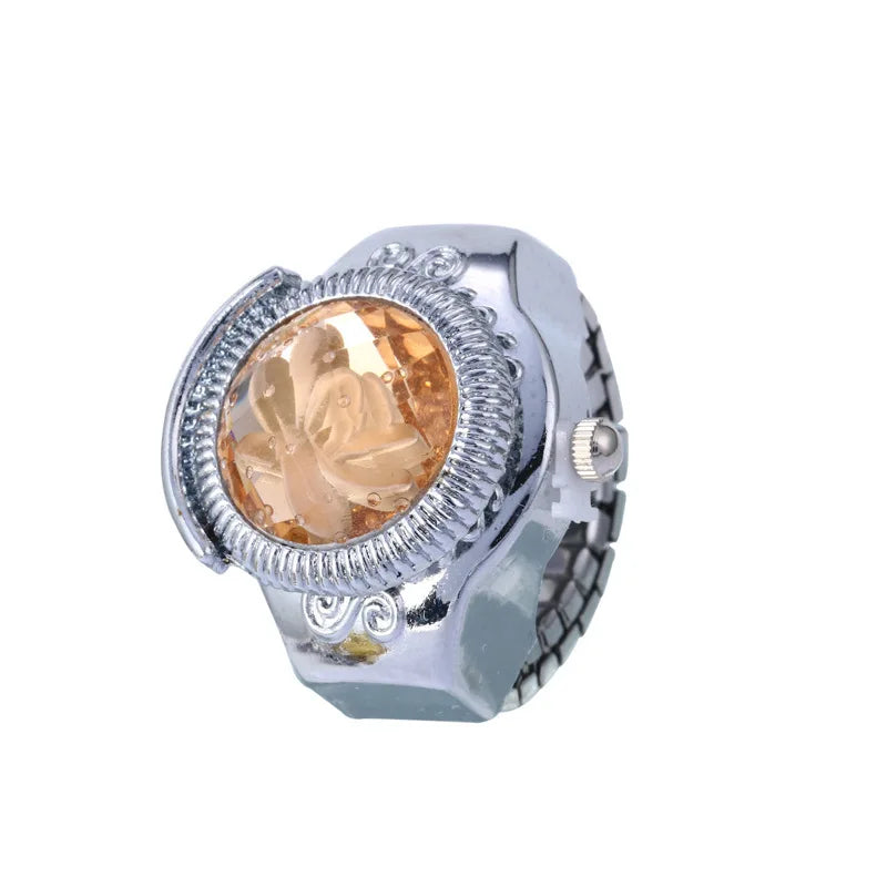 Luxury Ring Clock Elastic Stretchy Quartz Watches Rings for Men Ladies Man Male Finger Hour Functional Vintage Pocket Jewelry