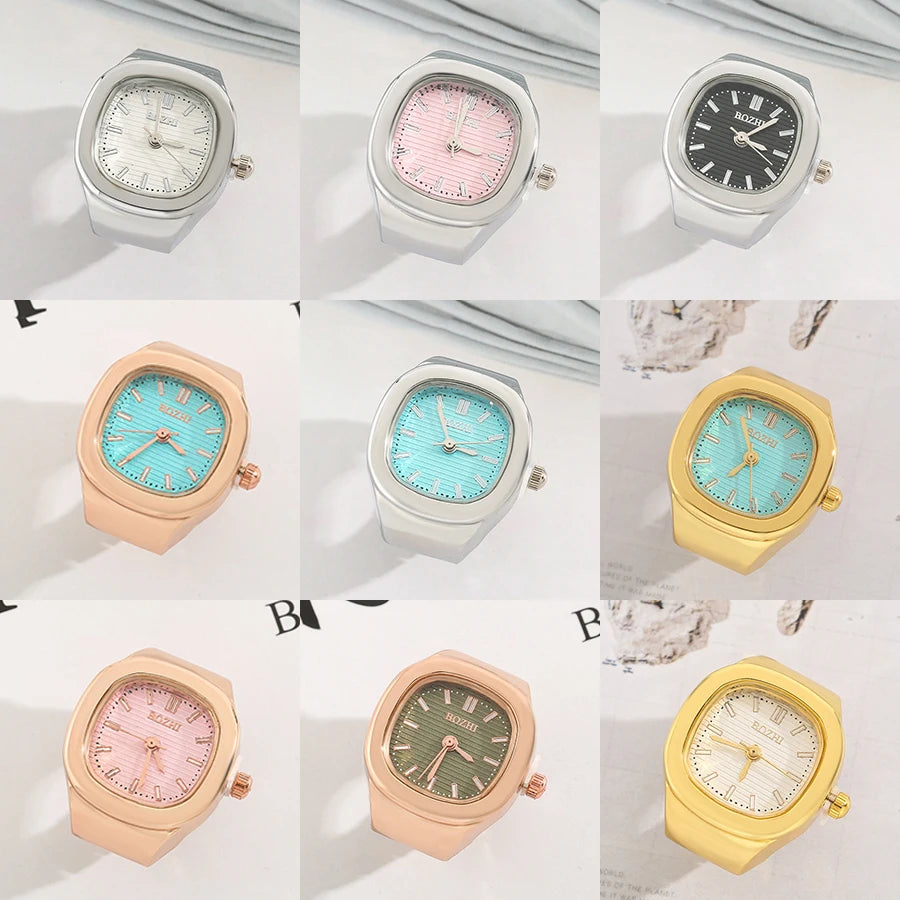 WLP Gothic Jewelry Woman Ring Quartz Watch Finger Rings anillos hombre de mujer Punk Jewellery Elastic Strap Goth Luxury Jewelry