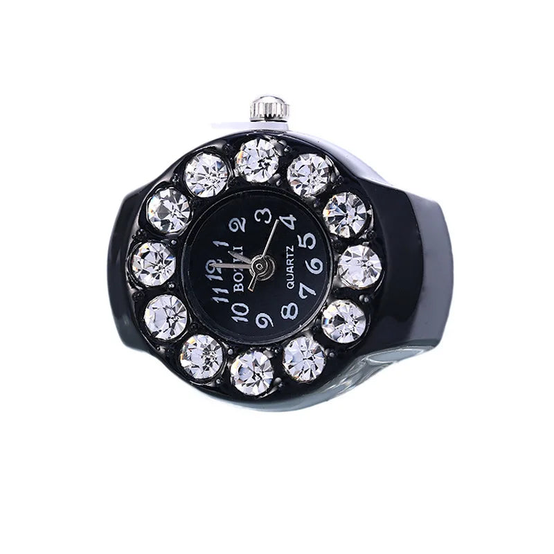 Luxury Ring Clock Elastic Stretchy Quartz Watches Rings for Men Ladies Man Male Finger Hour Functional Vintage Pocket Jewelry