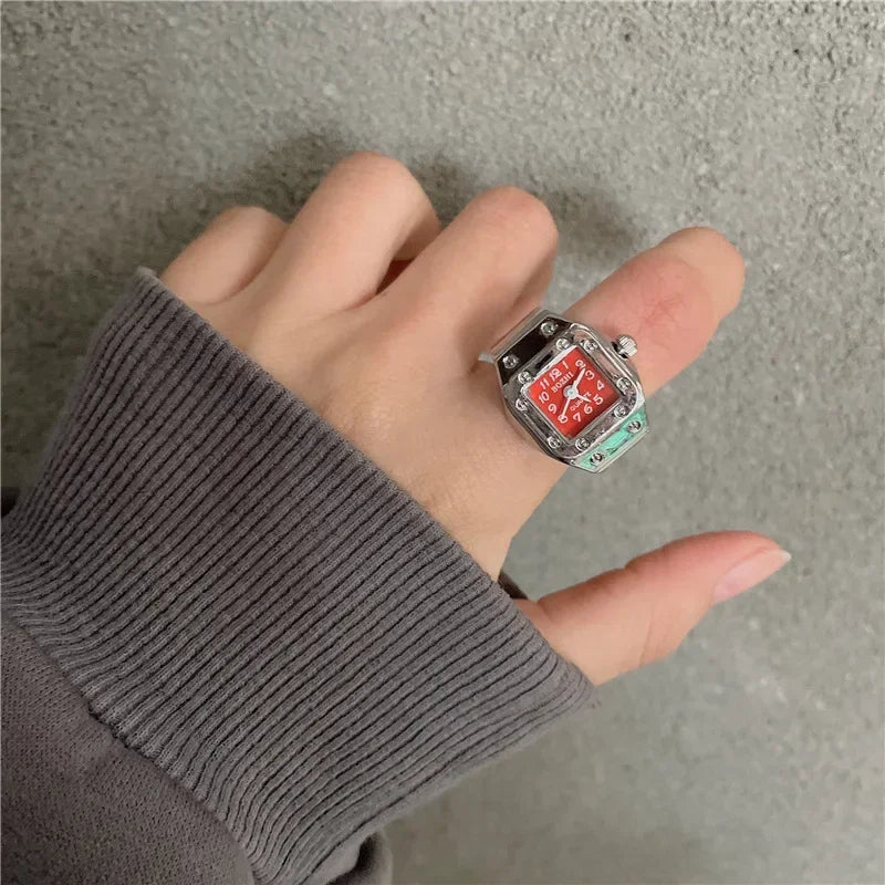 Luxury Ring Clock Elastic Stretchy Band Quartz Reloj Rings for Men Ladies Male Finger Heart Pocket Watch Hip-Hop Man New Jewelry