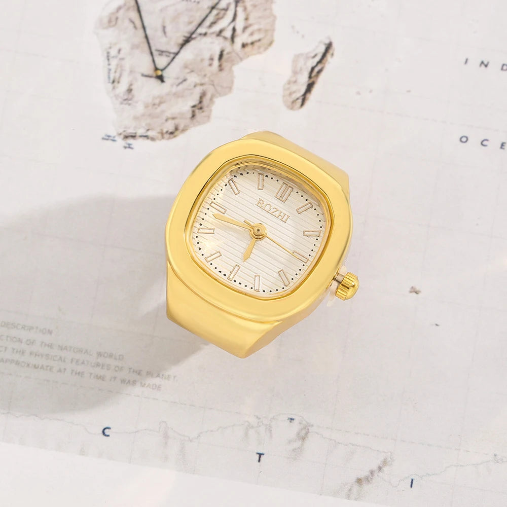 WLP Gothic Jewelry Woman Ring Quartz Watch Finger Rings anillos hombre de mujer Punk Jewellery Elastic Strap Goth Luxury Jewelry