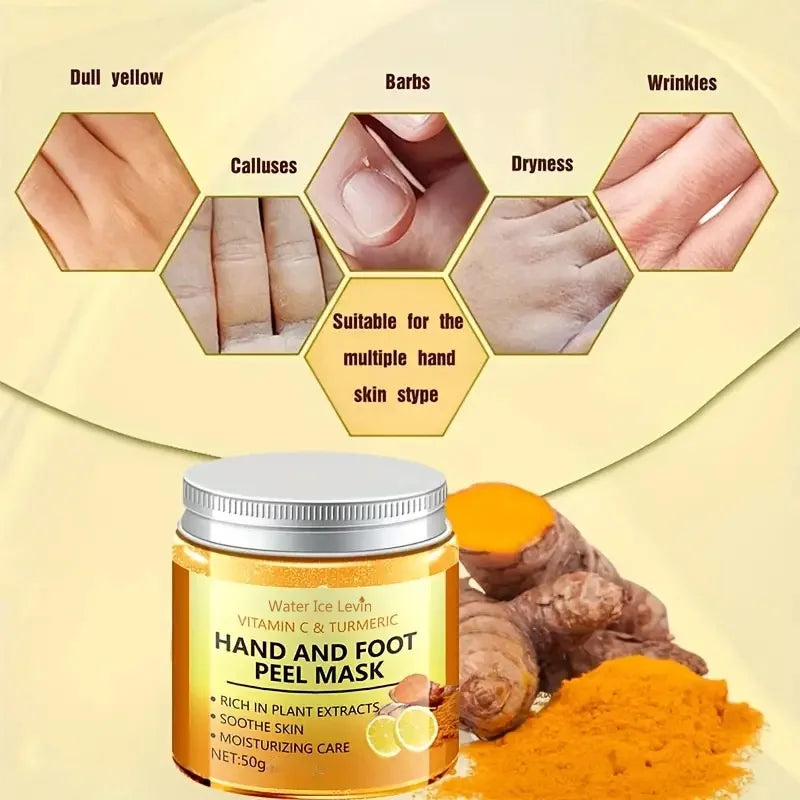 1/3/5/10 Pcs Vitamin C Turmeric Hand and Foot Skin Mask Moisturizing Exfoliating Hand Wax Cream Exfoliating Foot Skin Care