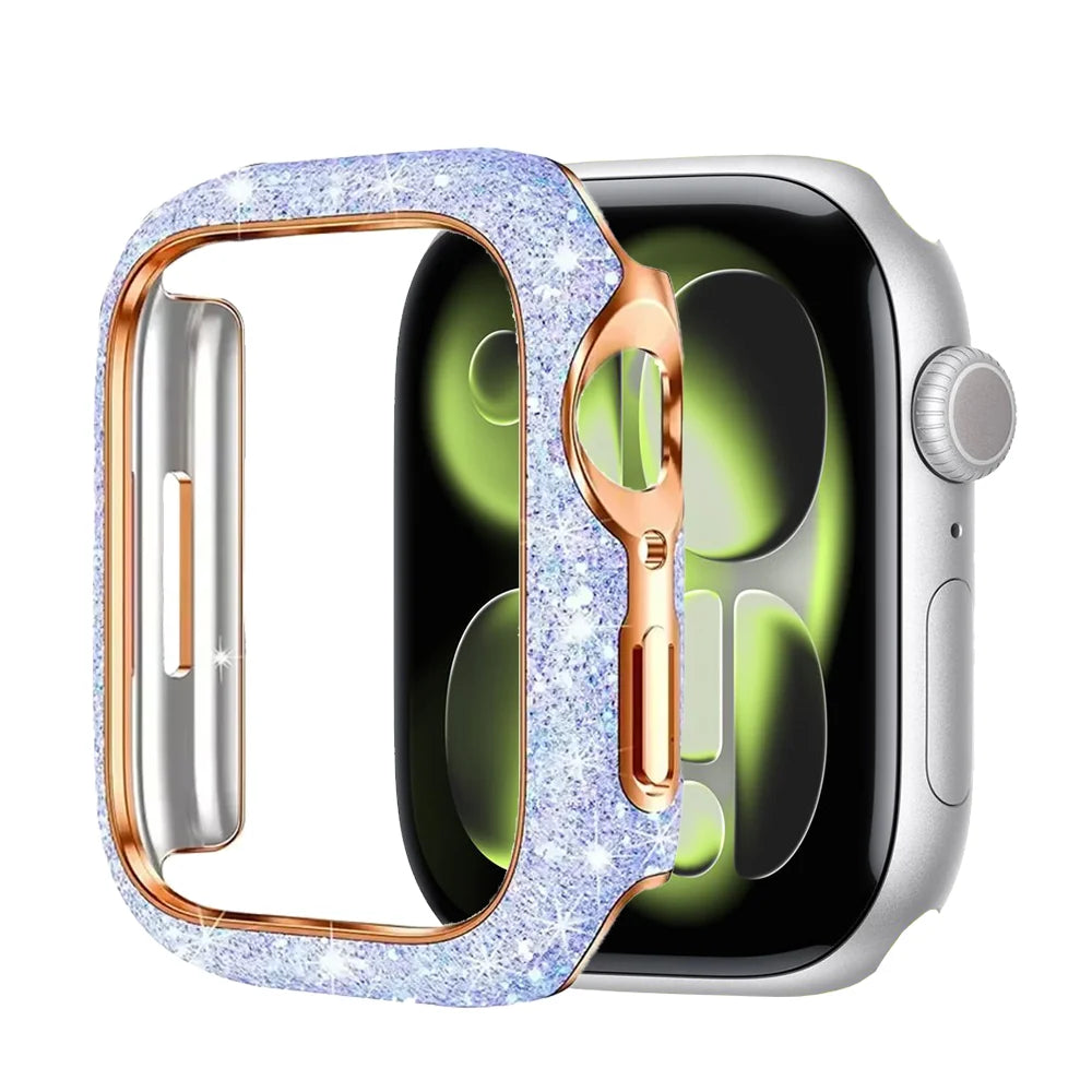HD Crystal Diamond Glass Case For Apple Watch 11 10 46mm 42mm Screen Protective Shell iWatch 9 8 7 6 5 SE 45/41mm 44/40mm Cover