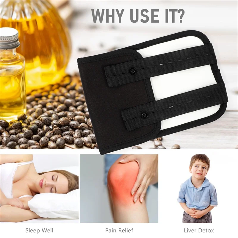 A13I-2Piece Castor Oil Joint Pack Essential Oil Leg Care Pack Leakproof German Castor Oil Hand Pack Reusable Black