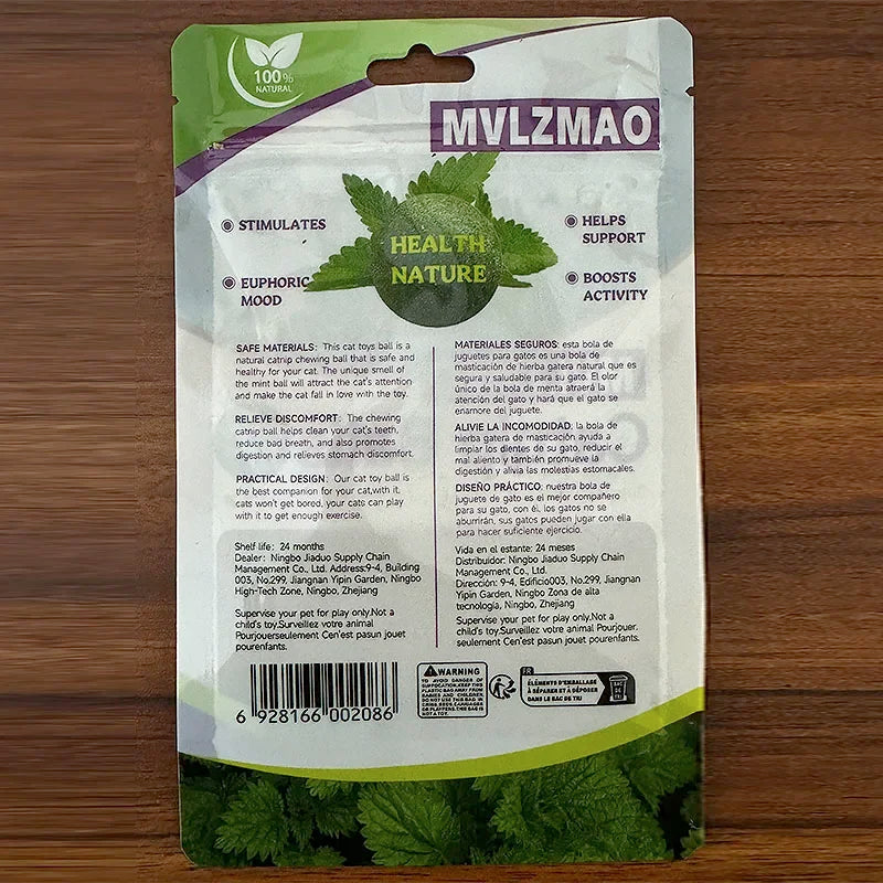 Mint Toys Edible Catnip Ball Safety Healthy Cat Catnip Cats Home Chasing Game Toy Products Clean Teeth The Stomach